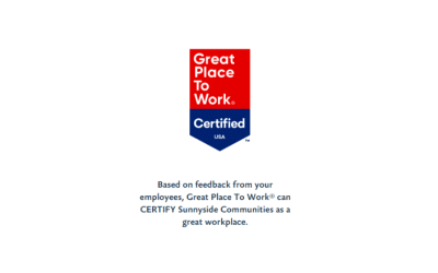 Sunnyside Communities Earns Great Place to Work® Certification